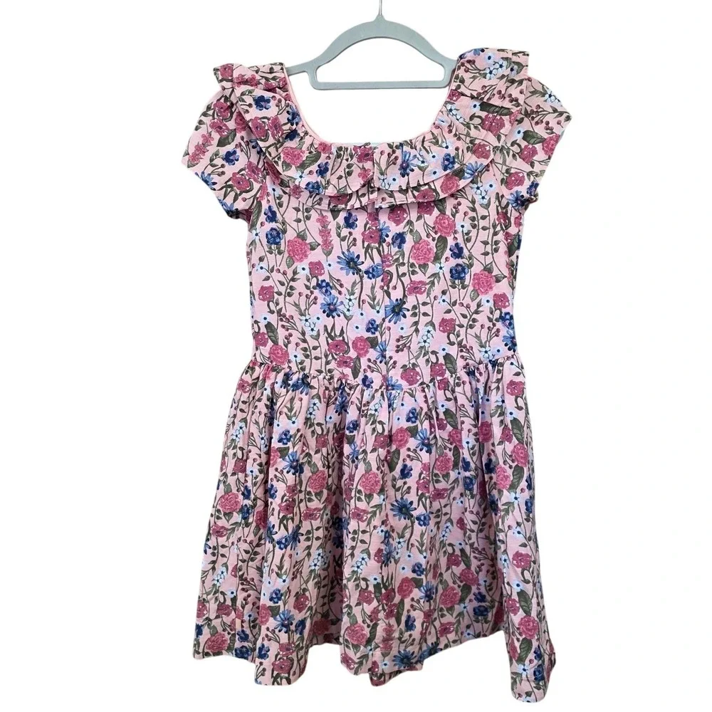 Scotch & Soda Dress Girls 10/12 Pink Floral Ruffle Fit & Flare Party Spring